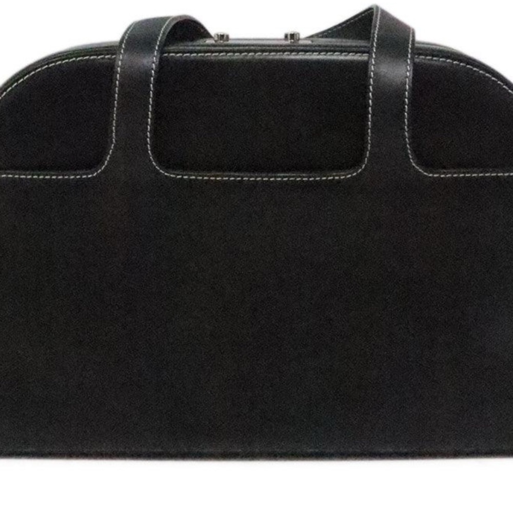 RALPH LAUREN BLACK LABEL vintage  dome top satchel/pinch-lock top closure - Picture 3 of 7
